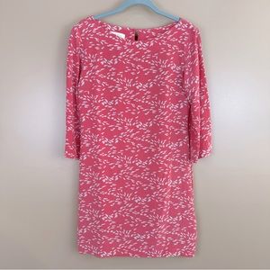 Britt Ryan Pink Silk 3/4 Sleeve Fish Print Dress 6 Resort Preppy Prep Cruise